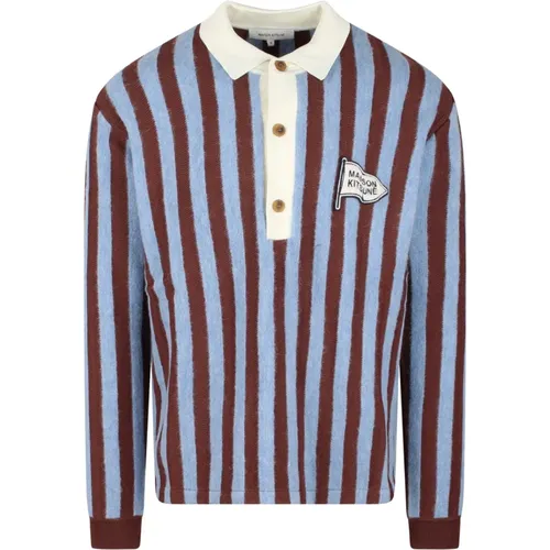 Striped Alpaca Blend Polo Shirt , male, Sizes: XS - Maison Kitsuné - Modalova