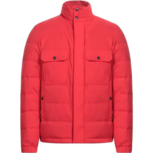 Stag Down Jacket Marine Scarlet Zip , male, Sizes: S - Woolrich - Modalova