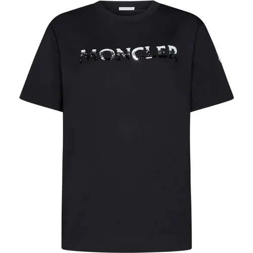 Sequin-embellished T-shirt Gradient Effect , female, Sizes: S - Moncler - Modalova