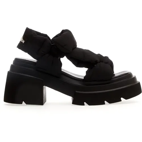 Schwarze Sandalen mit Gummisohle , Damen, Größe: 37 EU - Elena Iachi - Modalova