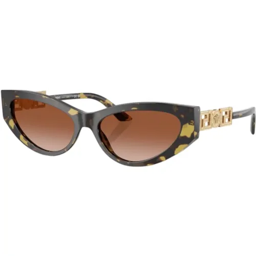 Women's Sunglasses Gradient Oval Havana , female, Sizes: 56 MM - Versace - Modalova