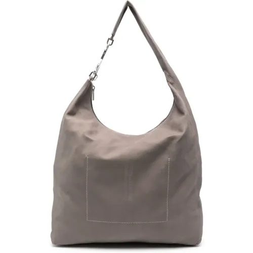 Grey Leather Tote Bag , female, Sizes: ONE SIZE - Rick Owens - Modalova