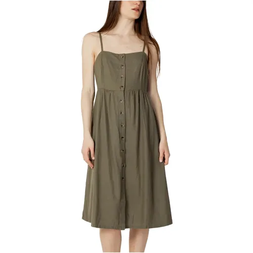 Linen Buttoned Dress , female, Sizes: S - Jacqueline de Yong - Modalova