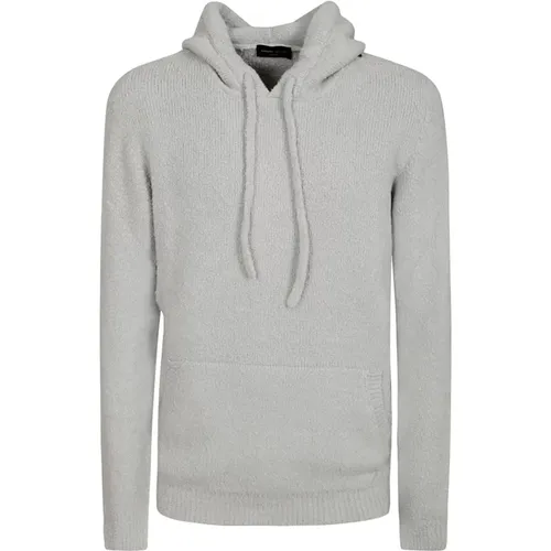 Grauer Hoodie mit Kängurutasche , Herren, Größe: XL - Roberto Collina - Modalova