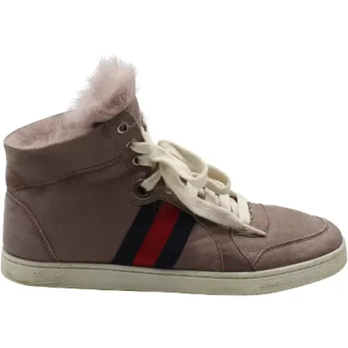 Lila Wildleder High Top Sneakers - Gucci Vintage - Modalova