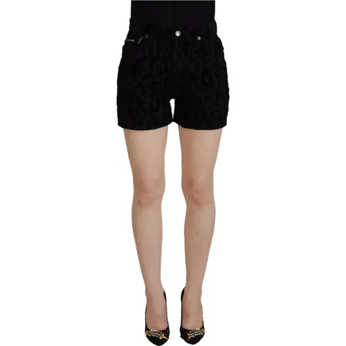 Denim Cotton Stretch Hot Pants Shorts , female, Sizes: XS - Dolce & Gabbana - Modalova