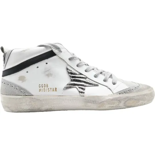 Grey Zebra Mid Star Sneakers , male, Sizes: 5 UK - Golden Goose - Modalova