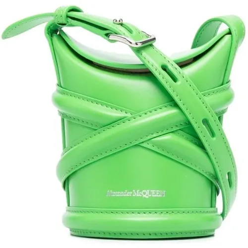 Luxuriöse Grüne Curve Bucket Tasche , Damen, Größe: ONE Size - alexander mcqueen - Modalova