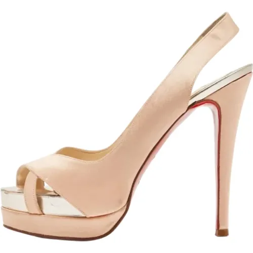 Pre-owned Satin sandals , female, Sizes: 5 UK - Christian Louboutin Pre-owned - Modalova