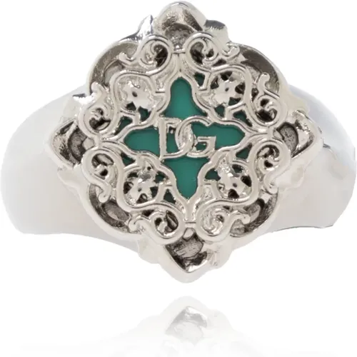 Ring mit einem Logo , Damen, Größe: M - Dolce & Gabbana - Modalova