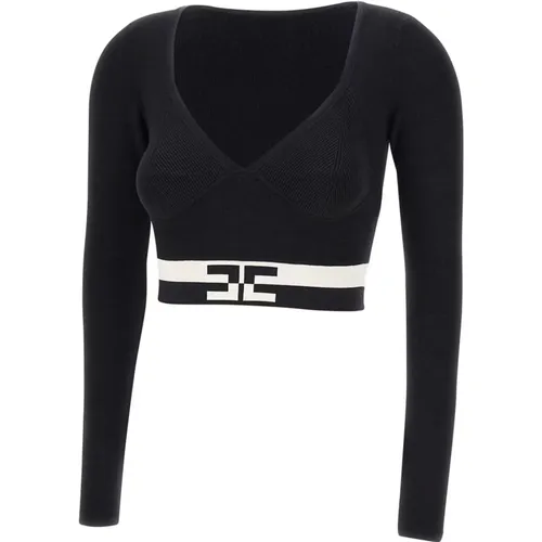 Top , female, Sizes: S, M, L - Elisabetta Franchi - Modalova