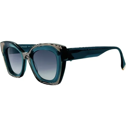 Crystal Green Striped Sunglasses , female, Sizes: ONE SIZE - Face a Face - Modalova