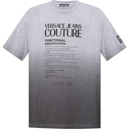 Bedrucktes T-Shirt mit Logo-Print - Versace Jeans Couture - Modalova