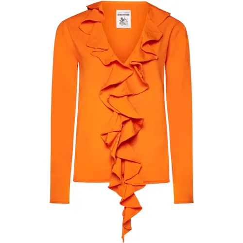 Oranger Pullover Annalisa , Damen, Größe: M - Semicouture - Modalova