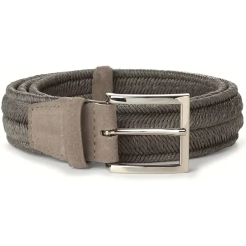 Woven Fabric Belt with Silver Buckle , male, Sizes: 100 CM, 110 CM, 95 CM, 105 CM - Orciani - Modalova
