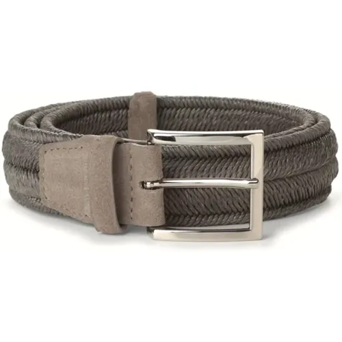 Woven Fabric Belt with Silver Buckle , male, Sizes: 110 CM - Orciani - Modalova