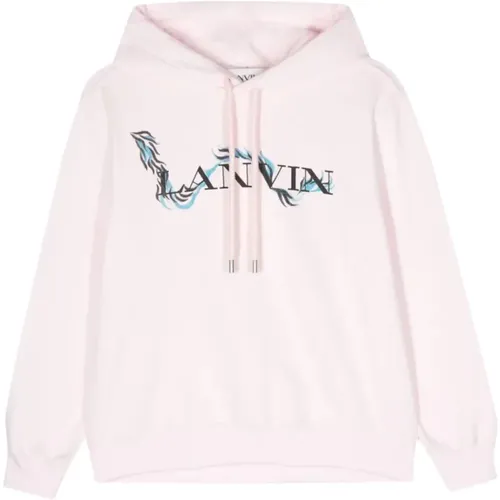 Classic Printed Hoodie , female, Sizes: M, S - Lanvin - Modalova