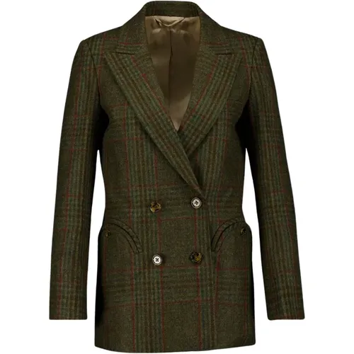 Wool Blazer with Tortoiseshell Buttons , female, Sizes: XS - Blazé Milano - Modalova