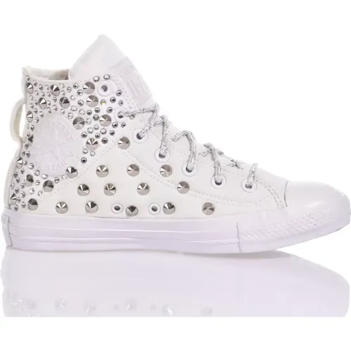Handgefertigte Weiße Sneakers für Frauen , Damen, Größe: 37 EU - Converse - Modalova