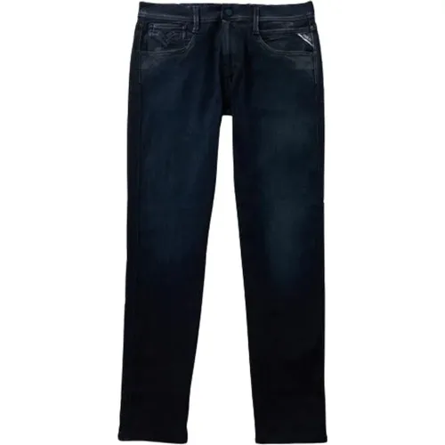 Hyperflex Dark Wash Jeans , male, Sizes: W33 L32, W31 L32, W36 L32, W34 L32, W32 L32 - Replay - Modalova