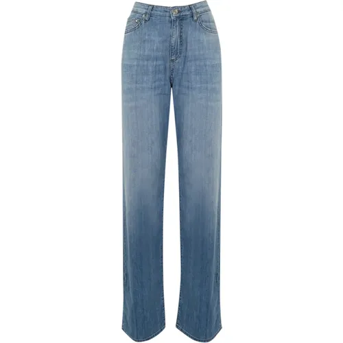 High Waist Denim Jeans Straight Leg , female, Sizes: W26, W28, W25, W32, W29, W31 - Roy Roger's - Modalova