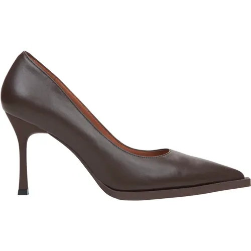 Damen Dunkelbraune Echte Leder Pumps Mit Spitzer Zehenpartie Er00115742 - Estro - Modalova