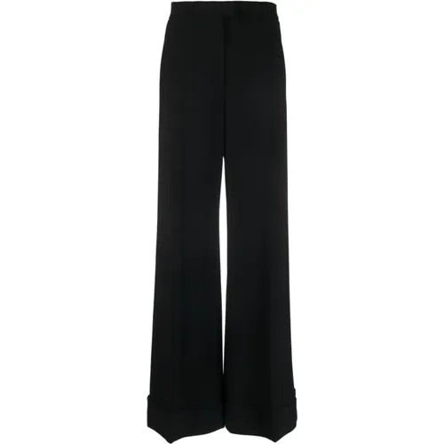 High-Waisted Wide-Leg Trousers , female, Sizes: XS, S - Moschino - Modalova