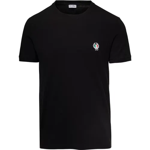 Scudetto Girocollo T-Shirt - Schwarz , Herren, Größe: M - Dolce & Gabbana - Modalova