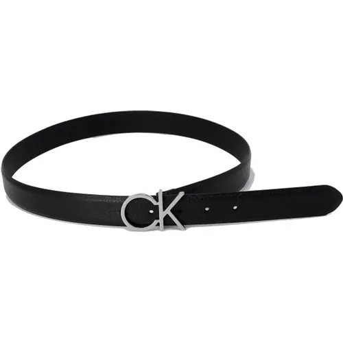 Plain Leather Belt with Clip Fastening , female, Sizes: 85 CM, 90 CM, 80 CM - Calvin Klein - Modalova