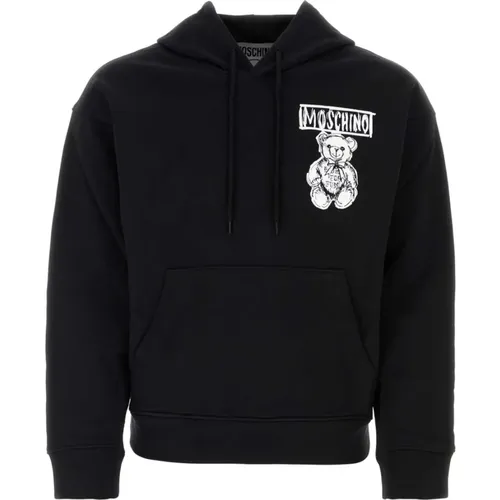 Stylischer Schwarzer Baumwollpullover , Herren, Größe: XL - Moschino - Modalova