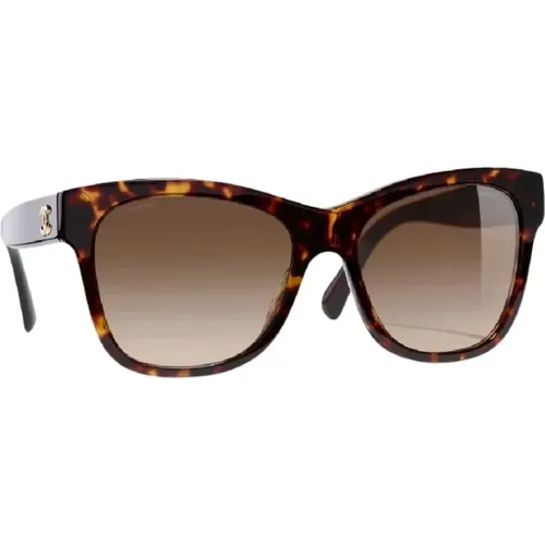 Square Sunglasses in Dark Havana , female, Sizes: 56 MM - Chanel - Modalova