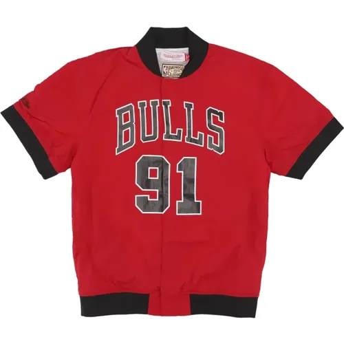 Chicago Bulls Rodman Warm Up Jacke , Herren, Größe: S - Mitchell & Ness - Modalova