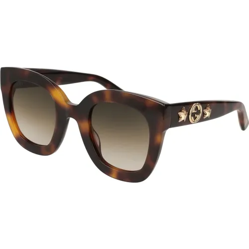 Sonnenbrille in Havana/Braun getönt,Damen Accessoires Sonnenbrille Schwarz Ss23 - Gucci - Modalova