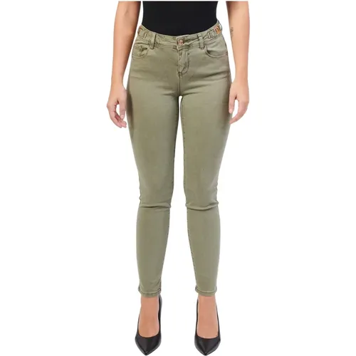 Grüne Skinny Twill Hose , Damen, Größe: W30 - Gaudi - Modalova