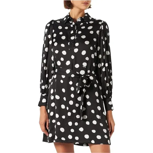 Casual Satin Polka Dot Kleid , Damen, Größe: L - pinko - Modalova