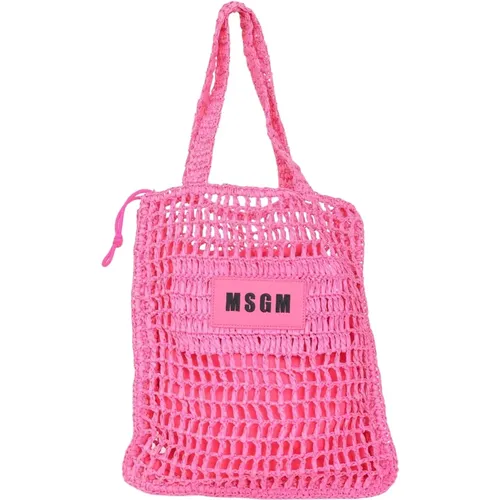 Damen gewebte Strandtasche , Damen, Größe: ONE Size - Msgm - Modalova