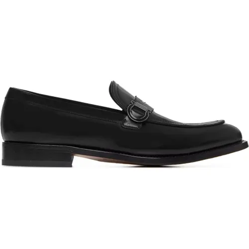 Leather Loafers with Gancini Buckle , male, Sizes: 6 UK, 7 1/2 UK, 8 1/2 UK, 9 1/2 UK, 10 UK, 8 UK - Salvatore Ferragamo - Modalova