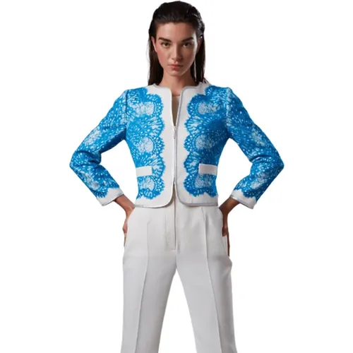 Elegant Lace Jacket - Size 46 , female, Sizes: 3XL - Moskada - Modalova