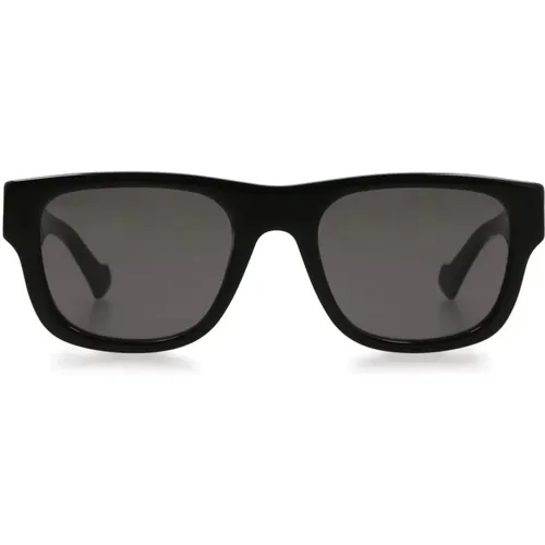 Schwarze Sonnenbrille mit seitlichem Logo-Detail - Gucci - Modalova