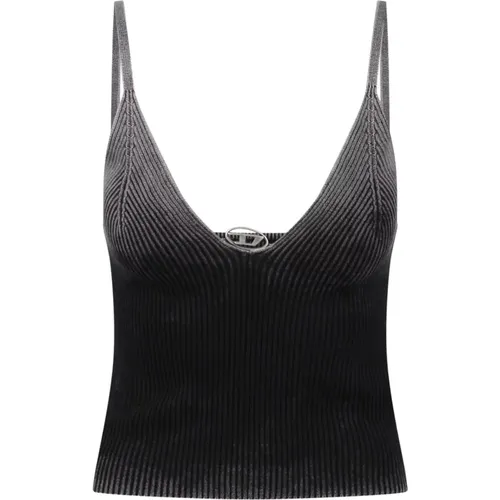 Schatteneffekt Top mit Rüschen-Detail , Damen, Größe: S - Diesel - Modalova