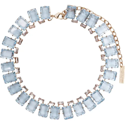 Choker Necklace with Rectangular Stones and Crystal Dots , female, Sizes: ONE SIZE - Ermanno Scervino - Modalova