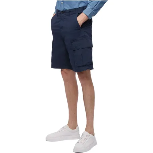 Navy Stretch Baumwoll-Cargoshorts , Herren, Größe: W30 - Brooks Brothers - Modalova