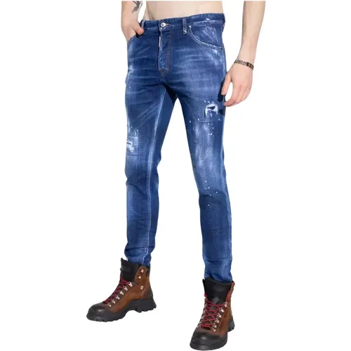 Distressed Cool Guy Jeans mit Logo-Print , Herren, Größe: W40 - Dsquared2 - Modalova