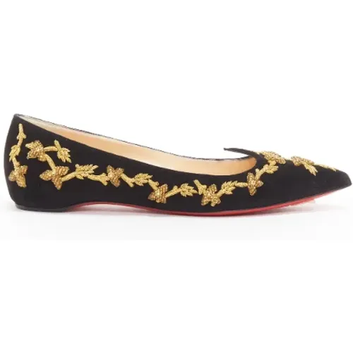 Pre-owned Suede flats , female, Sizes: 2 1/2 UK - Christian Louboutin Pre-owned - Modalova
