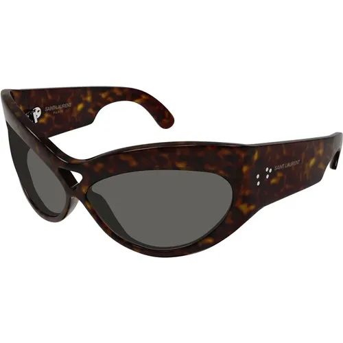 Havana/Grey Sunglasses SL 79 - Saint Laurent - Modalova