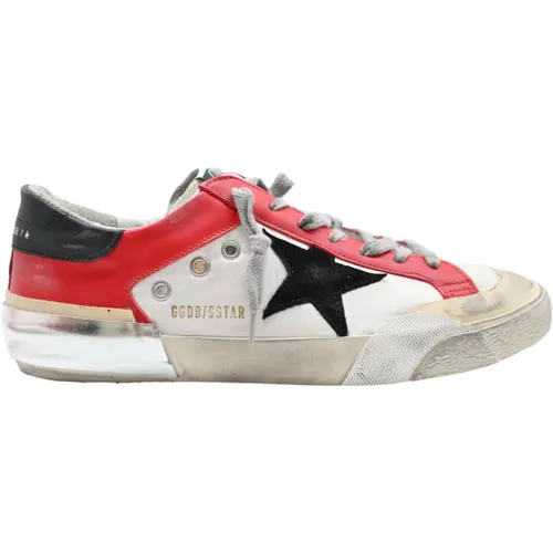 Super Star Nappa White Red Black Sneakers , female, Sizes: 10 UK - Golden Goose - Modalova