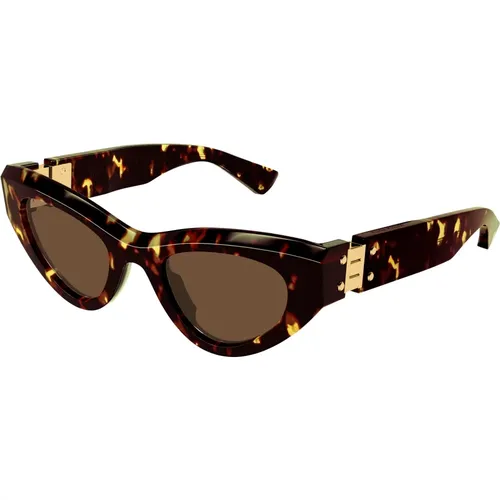 Stylish Sunglasses in Havana/ , female, Sizes: 49 MM - Bottega Veneta - Modalova