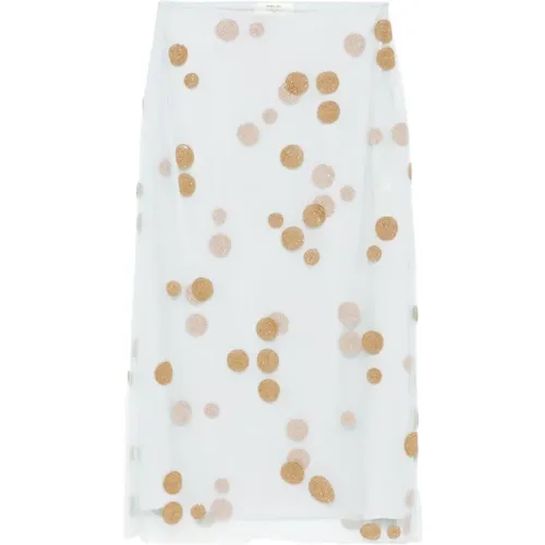 Polka Dot Tulle Midi Skirt , female, Sizes: S - Fendi - Modalova