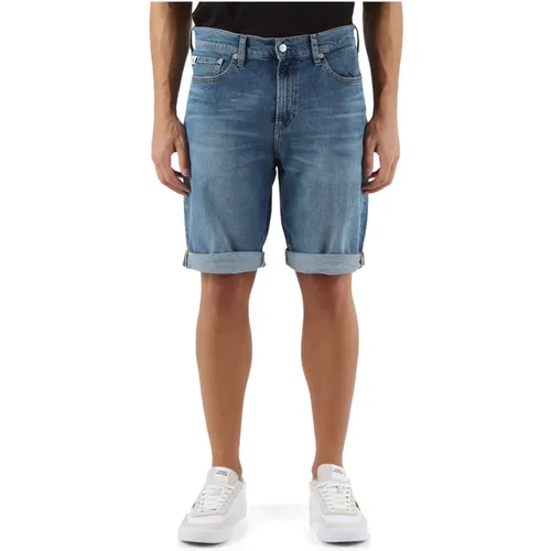 Slim Fit Five-Pocket Bermuda Jeans , male, Sizes: W29, W30, W31, W32 - Calvin Klein Jeans - Modalova