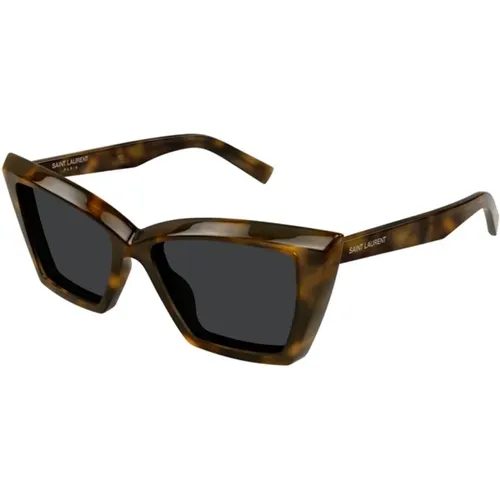 Classic Havana Black Sunglasses , female, Sizes: 54 MM - Saint Laurent - Modalova